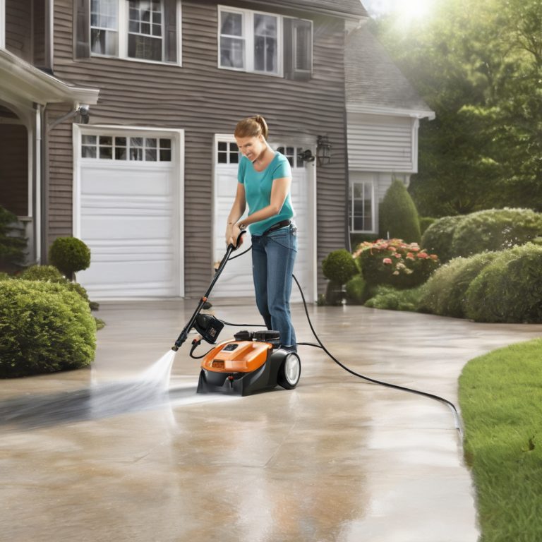 Driveway Cleaning with a Pressure Washer